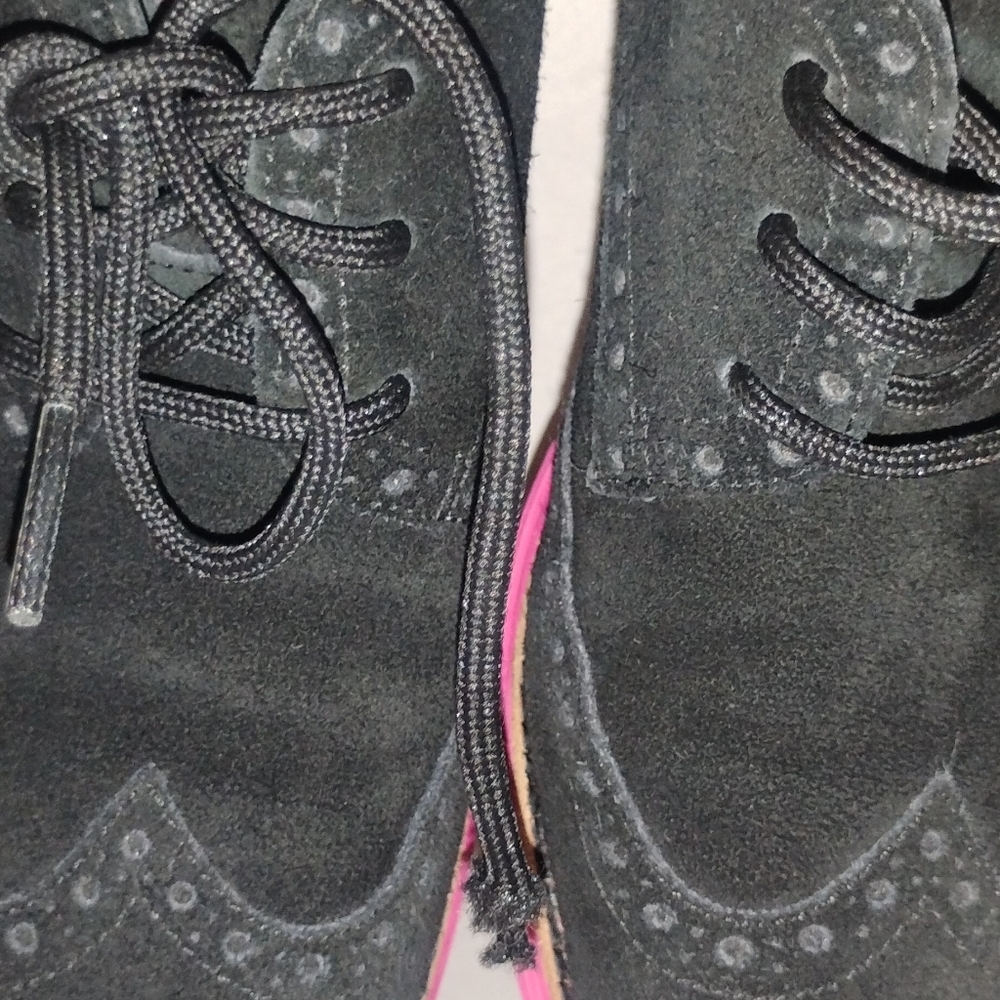 Cole Haan Lunargrand Women's Blue Suede Wingtip Pink Soles Shoes Size 8 D38899 - Picture 13 of 14
